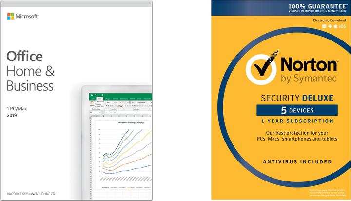 Microsoft Office Home & Business 2019 avec 5 licences Norton Security Deluxe