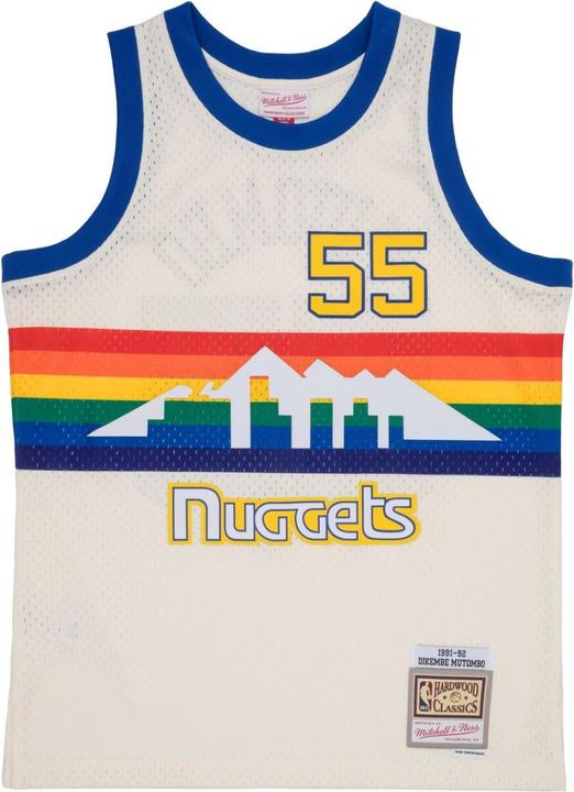 Produktbild Mitchell & Ness Swingman Jersey Denver Nuggets OFF-WHITE Dikembe Mutombo - S (S)