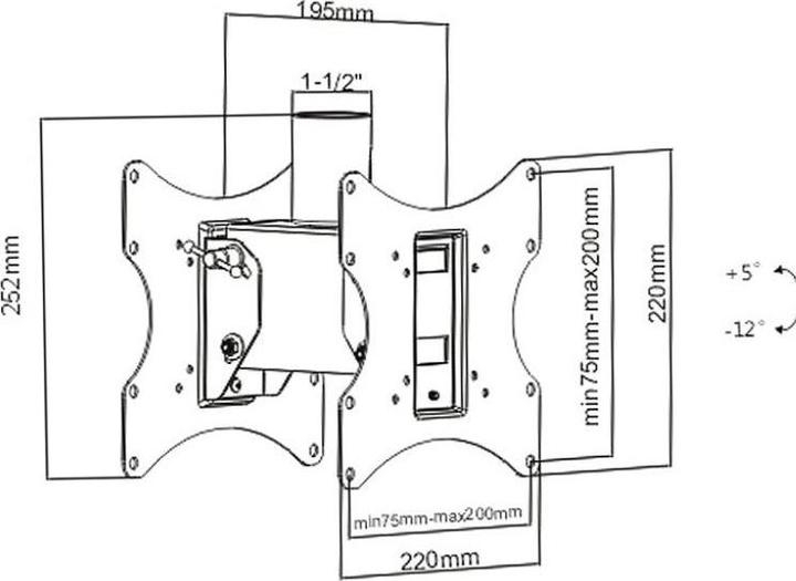 Produktbild Maclean MC-702 - VESA Monitor-/TV-Halter, 23"-42", schwarz, 50 kg (42", 50 kg)