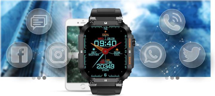 Gravity SMARTWATCH MĘSKI GT6-1 - WYKONYWANIE POŁĄCZEŃ, MONITOR SNU (sg020a)