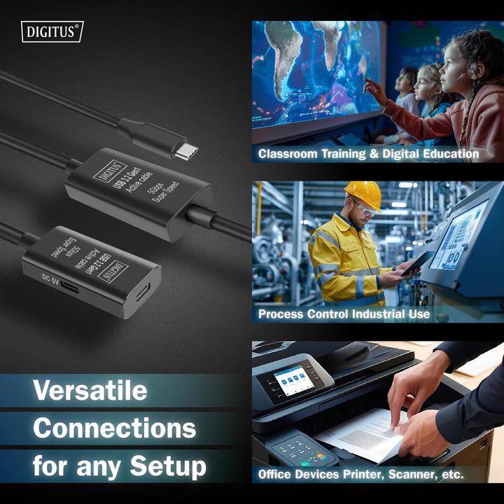 Image du produit Digitus USB C – USB C (10 m, USB 3.2 Gen 1)