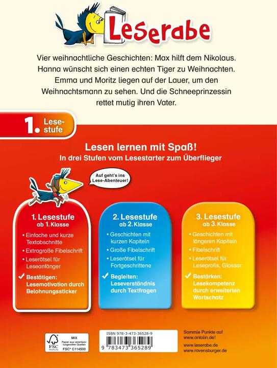 Produktbild Ravensburger Die allerschönsten Weihnachtsgeschichten für Erstleser (Deutsch, Elke Broska, Betina Gotzen-Beek, Judith Allert, Doris Arend, Maja von Vogel, Lila L. Leiber, Ingrid Uebe, 2017)