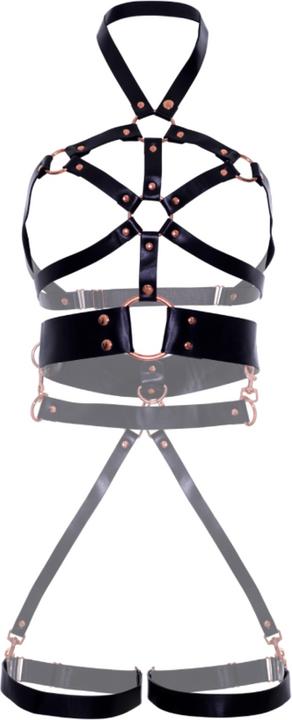 Actual product image Leg Avenue Robustes veganes Leder-Harness mit O-Ring Nieten (L)