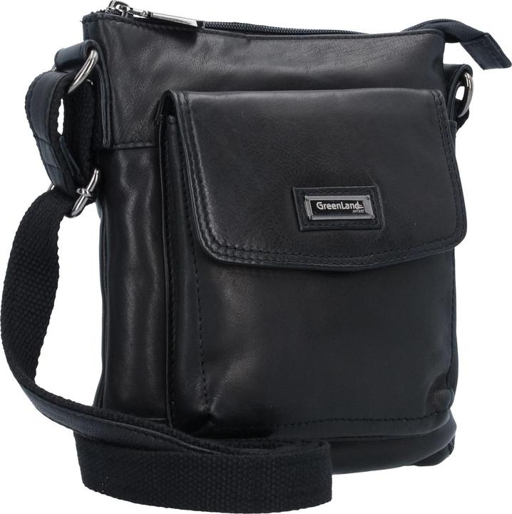 Produktbild Greenland Nature Black Nappa Umhängetasche Leder 21 cm