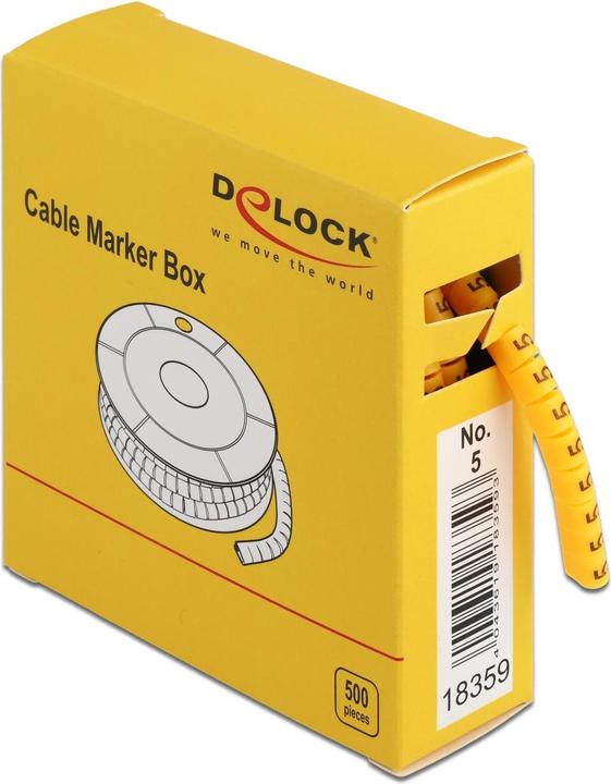 Actual product image Delock Cable marker box, No: 5, yellow, 500 pieces