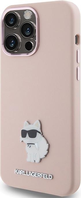 Immagine prodotto Karl Lagerfeld KLHCP15LSMHCNPP iPhone 15 Pro 6.1" różowy/rosa Silicone Choupette Metallo Pin (Apple iPhone 15 Pro)