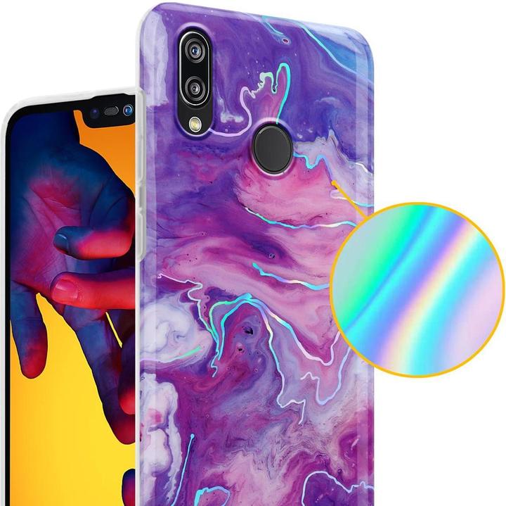 Productafbeelding Cadorabo IMD TPU kleurrijke marmeren hoes (Huawei P20 Lite)