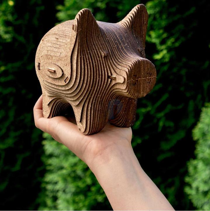 Immagine prodotto Eco Wood Art Puzzle salvadanaio in legno - Maiale