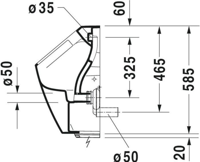 Produktbild Duravit Elektr.-Uri. ME by Starck rim. 0,5 l Ab wa Netzans ohne Fliege weiss