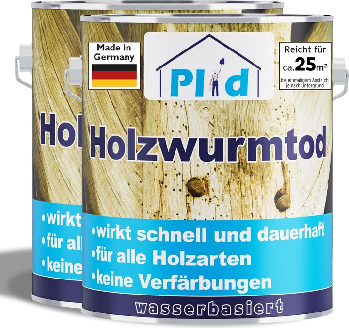 Produktbild Plid Holzwurmtod 5l - für ca. 25m² / Holzschutz Holzwurmbekämpfung Holzwurmmittel (Farblos, 5 l)
