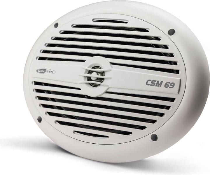 Actual product image Caliber Marine Speaker - 6X9 Splashproof 180 Watt - White (CSM69 NEW)