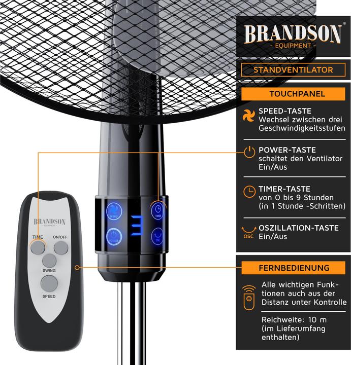 Actual product image Brandson Pedestal fan (45 dB)