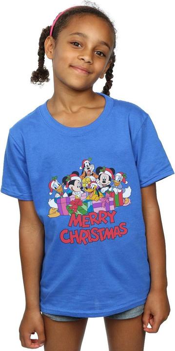 Actual product image Disney Girls Mickey Mouse And Friends Christmas Cotton T-Shirt (128)
