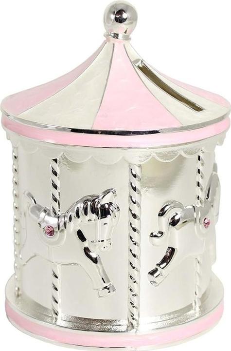 Produktbild Widdop Baby Spardose Karussell rosa, 925 versilbert