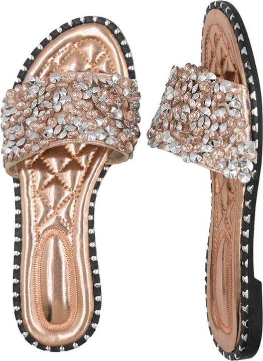 Actual product image Where's That From Womens/Ladies Poppy Sparkle Diamante Wide Flat Sliders (36)