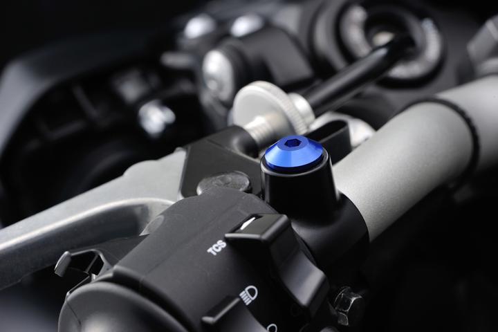 Image du produit Daytona Cache-vis aluminium CNC anodisé bleu F. Miroir filetage M10 X P1.25 filetage à droite