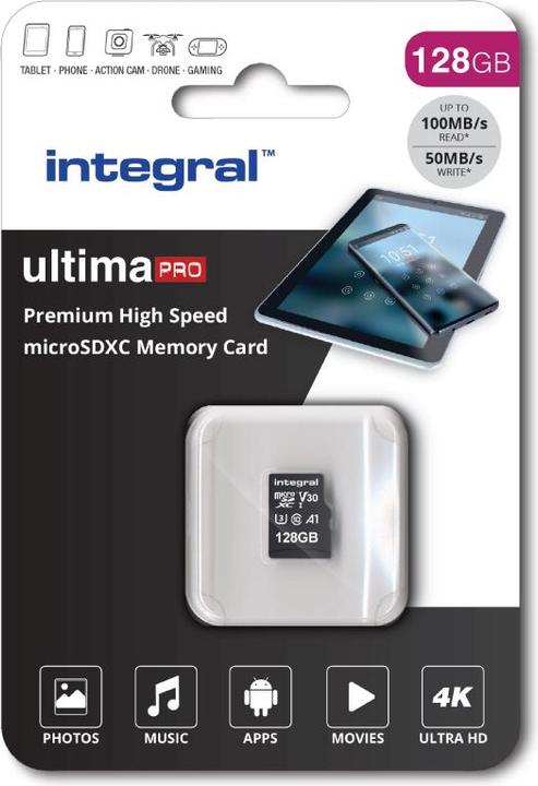Actual product image 128GB PREMIUM HIGH SPEED MICROSDHC/XC V30 UHS-I U3 (128 GB, microSD, U3, UHS-I)