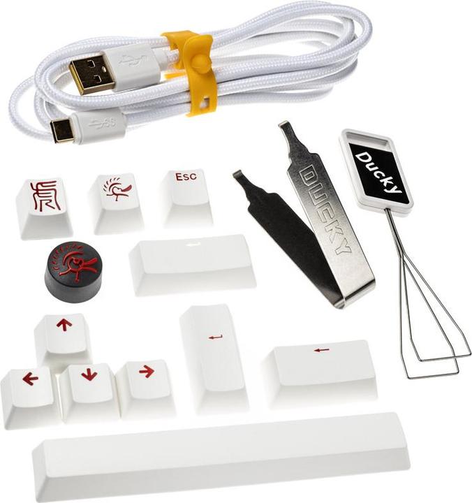 Actual product image Ducky One 3 Classic Black/White Mini Gaming Keyboard, RGB LED - MX-Brown (US) (US, Cable)