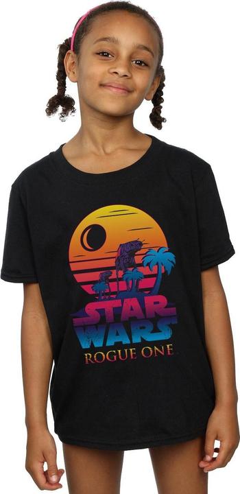 Actual product image Star Wars Girls Rogue One Logo Sunset Cotton T-Shirt (116)