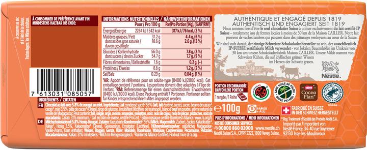 Immagine prodotto Cailler Rayon Tavoletta al Cioccolato al Latte e Torrone al Miele (100 g)