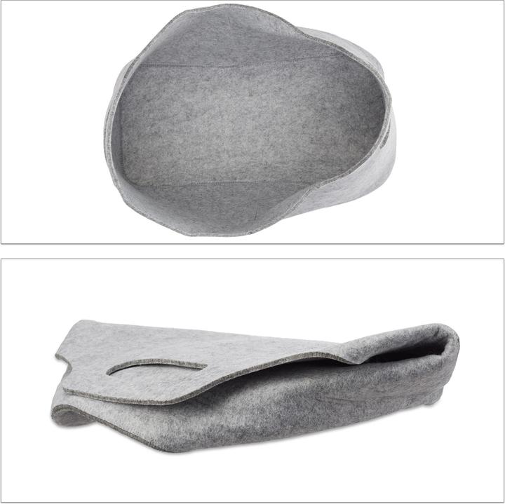 Actual product image Relaxdays Felt Firewood Basket (23 x 40 x 39.5 cm)