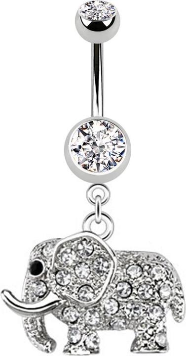 Immagine prodotto Star Piercing Banana in argento con ciondolo a forma di elefante in argento (Acciaio chirurgico 316L, senza ottone)
