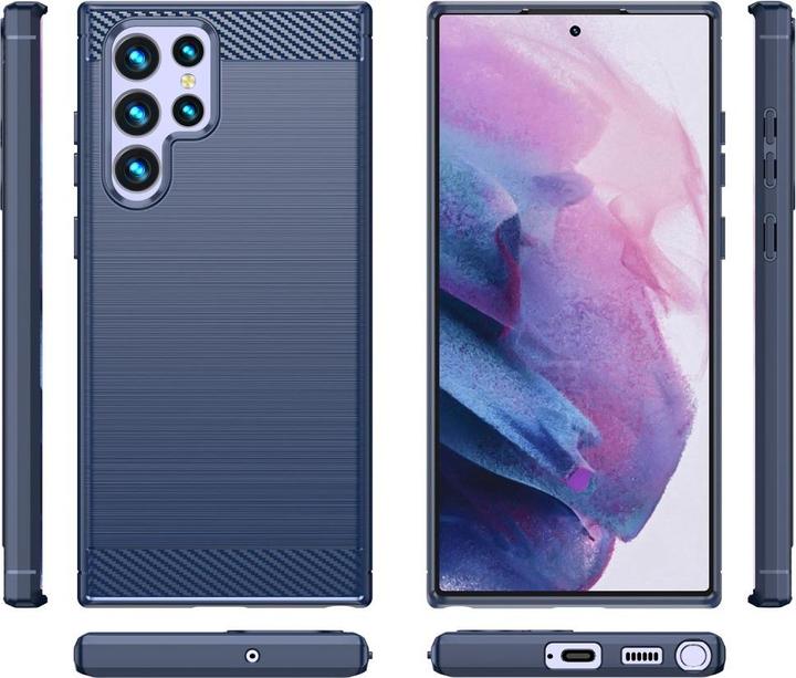 Immagine prodotto Cover-Discount Galaxy S22 Ultra - Cover in metallo carbon look blu (Samsung Galaxy S22 Ultra)