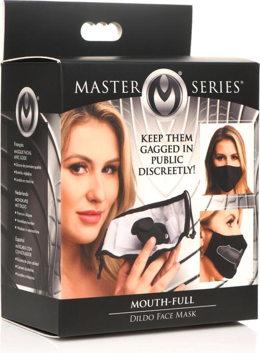 Produktbild Master Series Dildo Gesichtsmaske mit Mundfüllung Schwarz