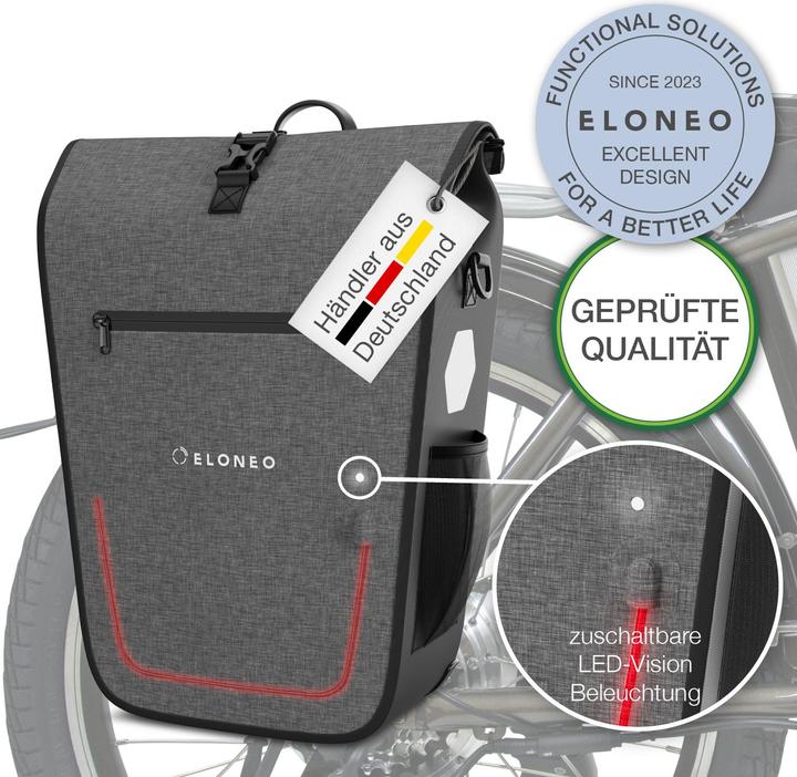 Produktbild Eloneo Fahrradtasche für Laptop (25 l, Gepäckträgertasche)