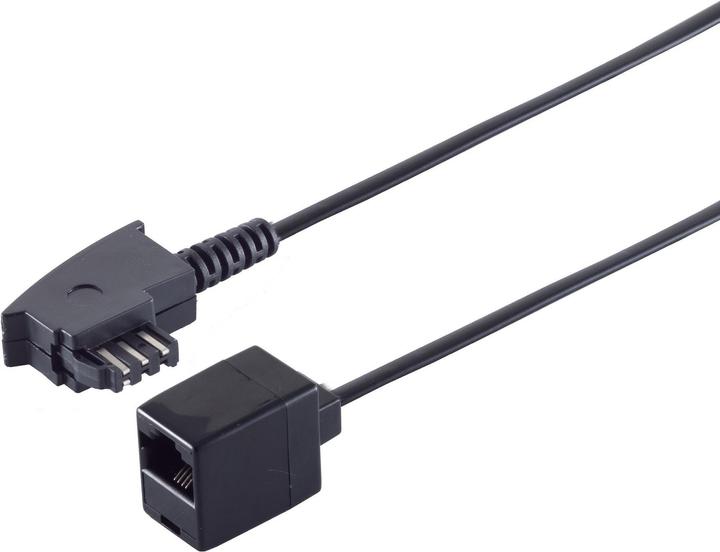Produktbild Shiverpeaks Adapter TAE-F Stecker auf RJ45 Kupplung, mit 0,2 m Kabel 4-adrig belegt, Farbe: schwarz (11010475)