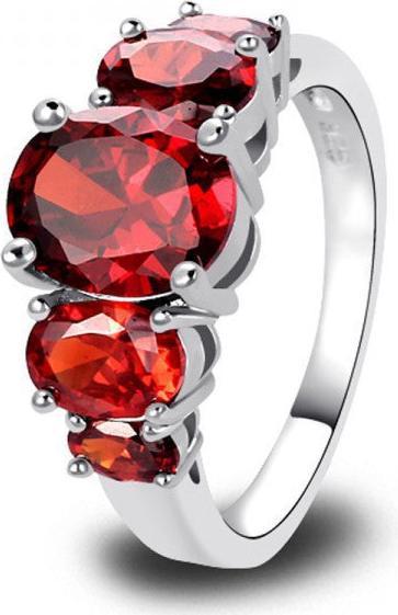 Image du produit Hermex Bague argentée avec pierre précieuse Almandite Garnet - Gold Gr. 60 / Size 9 (9)