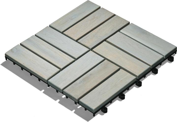 Produktbild Gartenfreude Fliesen 10er-Set Holzfliesen Klicksystem (10 x, 30 x 30 cm)