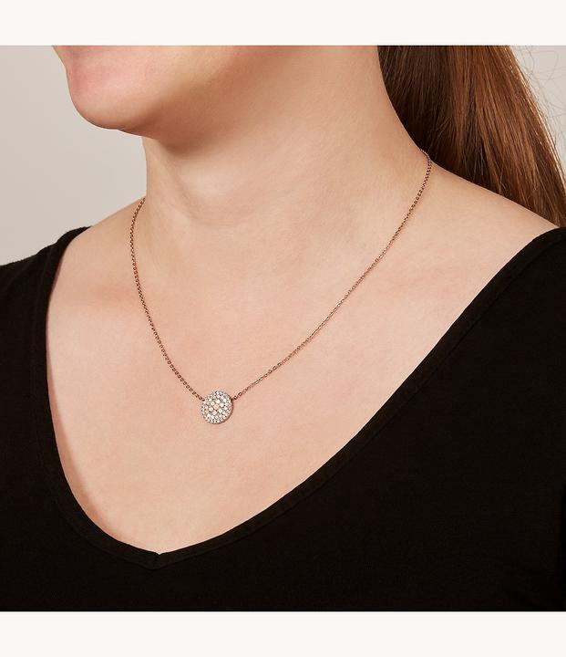 Image du produit Fossil Pendentif disque de perle (Acier inoxydable, 50 cm)