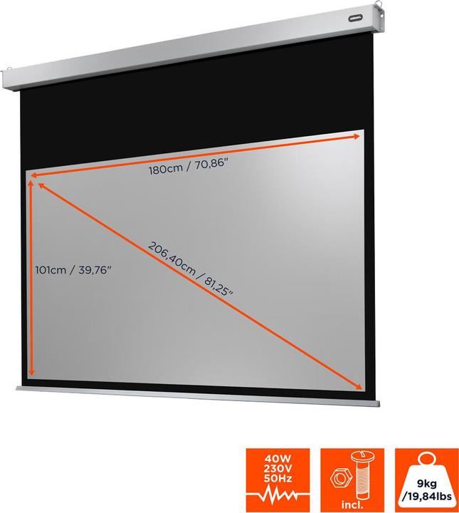 Actual product image Celexon Electric Professional Plus Home cinema format - screen - ceiling mounting possible (81.50", 16:9)