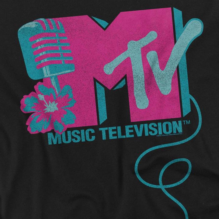 Actual product image MTV Unisex Adult Microphone Logo T-Shirt (S)