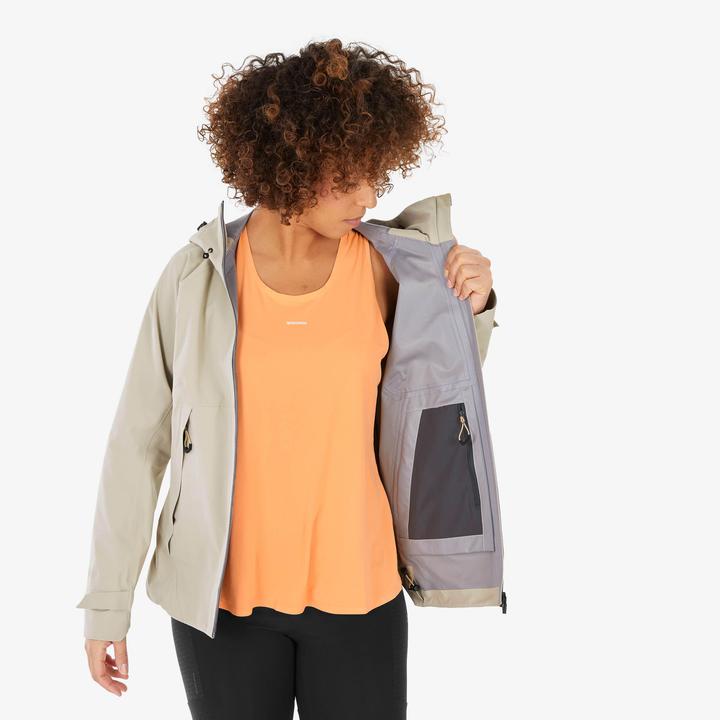 Actual product image Quechua Women's hiking jacket waterproof mountain hiking - MH500 beige (XXL)