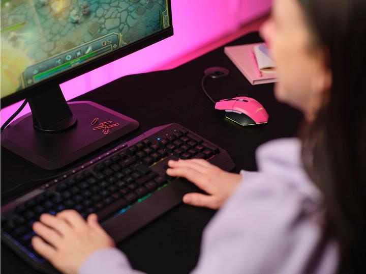 Actual product image Trust Gxt109p Felox Gaming Mouse Pink (Cable)