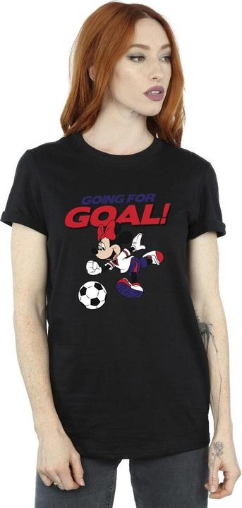 Actual product image Disney Womens/Ladies Minnie Mouse Going For Goal Cotton Boyfriend T-Shirt (XL)