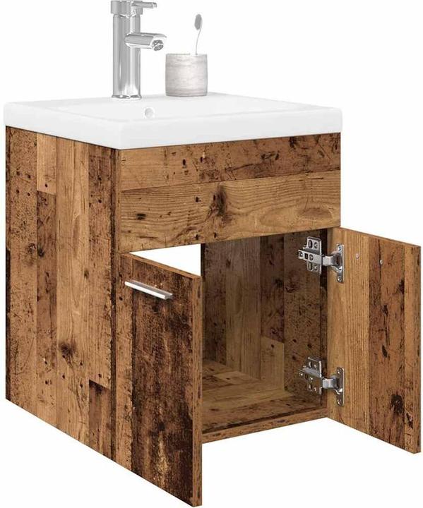 Produktbild VidaXL Waschbeckenunterschrank mit Einbaubecken und Wasserhahn Bad Waschtisch