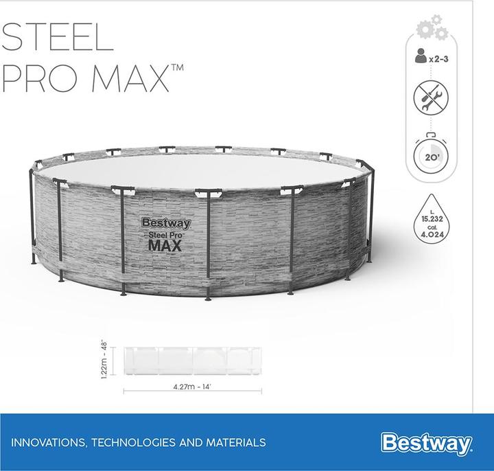 Image du produit Bestway Ensemble piscine Steel Pro Max (Ø 427 x 122 cm)