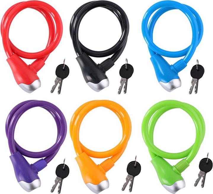 Actual product image Dunlop - Spiral-Fahrradschloss mit Schlüssel 65 cm (Lila)
