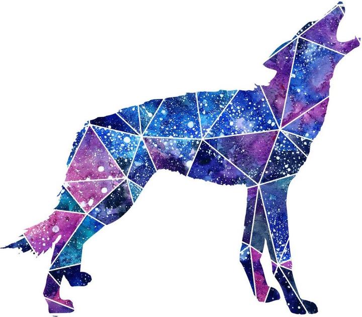Image du produit Trenddeko Polygone Galaxie Wolf (110 x 96 cm)