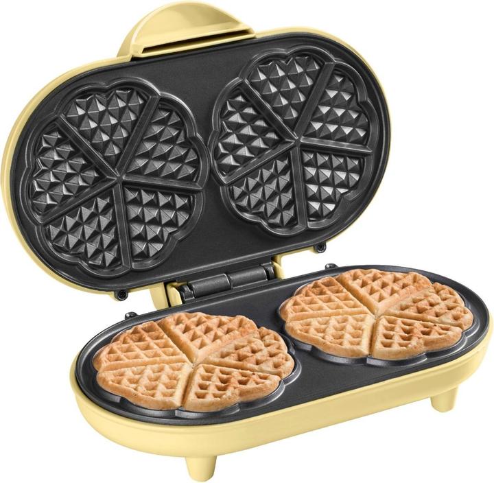 Image du produit Bestron Gaufrier double coeur, vanille