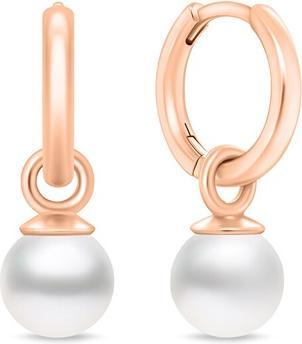 Produktbild Brilio Silver - Bronze hoop earrings 2 in 1 with synthetic Majorica pearl EA988R