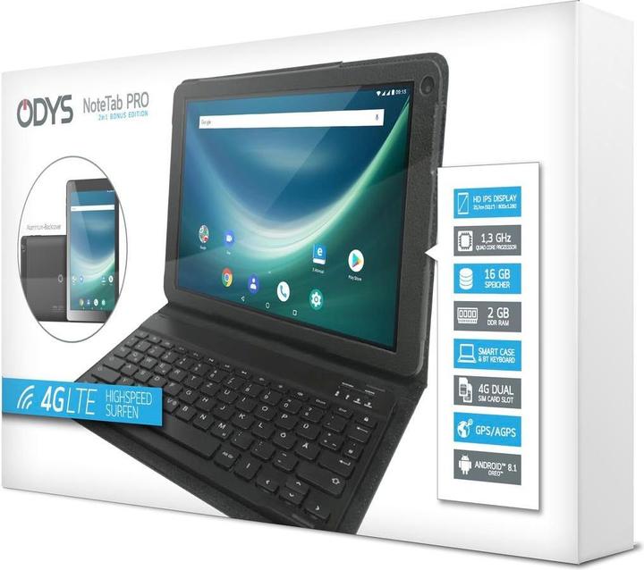 Produktbild Odys Note Tab Pro 2in1 (4G, 10.10", 16 GB, Schwarz)