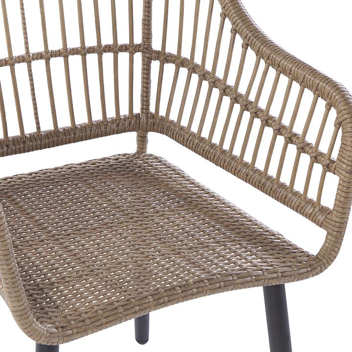Produktbild Beliani Gartenmöbel Set Rattan natürlich 6-Sitzer Auflagen beige ALIANO II (159 cm)