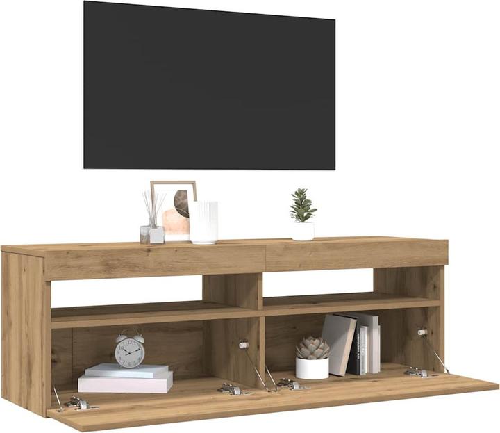 Image du produit VidaXL TV Schrank Lowboard Fernsehschrank Fernsehtisch mit LED Artisan-Eiche (120 x 35 x 40 cm)