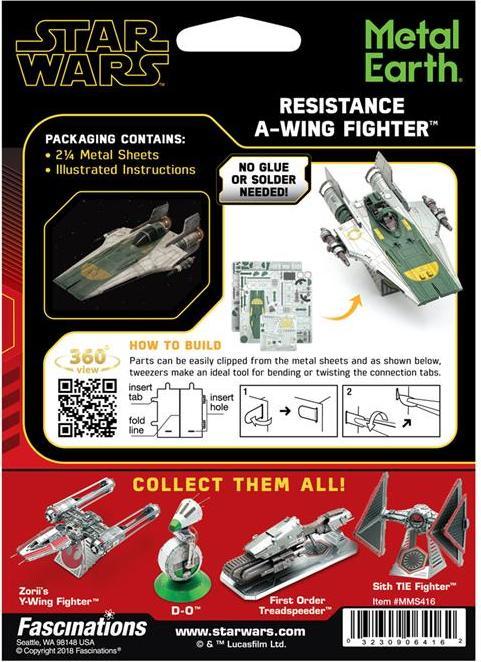 Produktbild Metal Earth Star Wars Resistance A-Wing Fighter