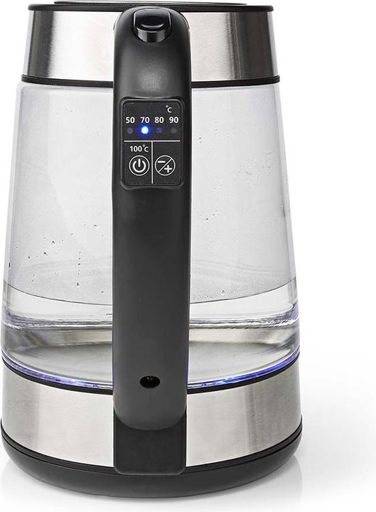 Actual product image Nedis Kettle - Glass housing - Temperature display - Variable temperatures (60, 70, 80, 90, 100 (1.70 l, EU plug)
