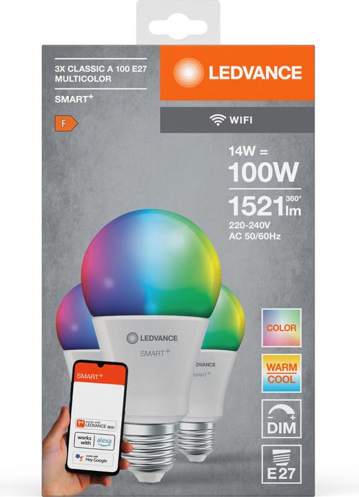 Actual product image Ledvance Classic (E27, 14 W, 1521 lm, 3 x, F)